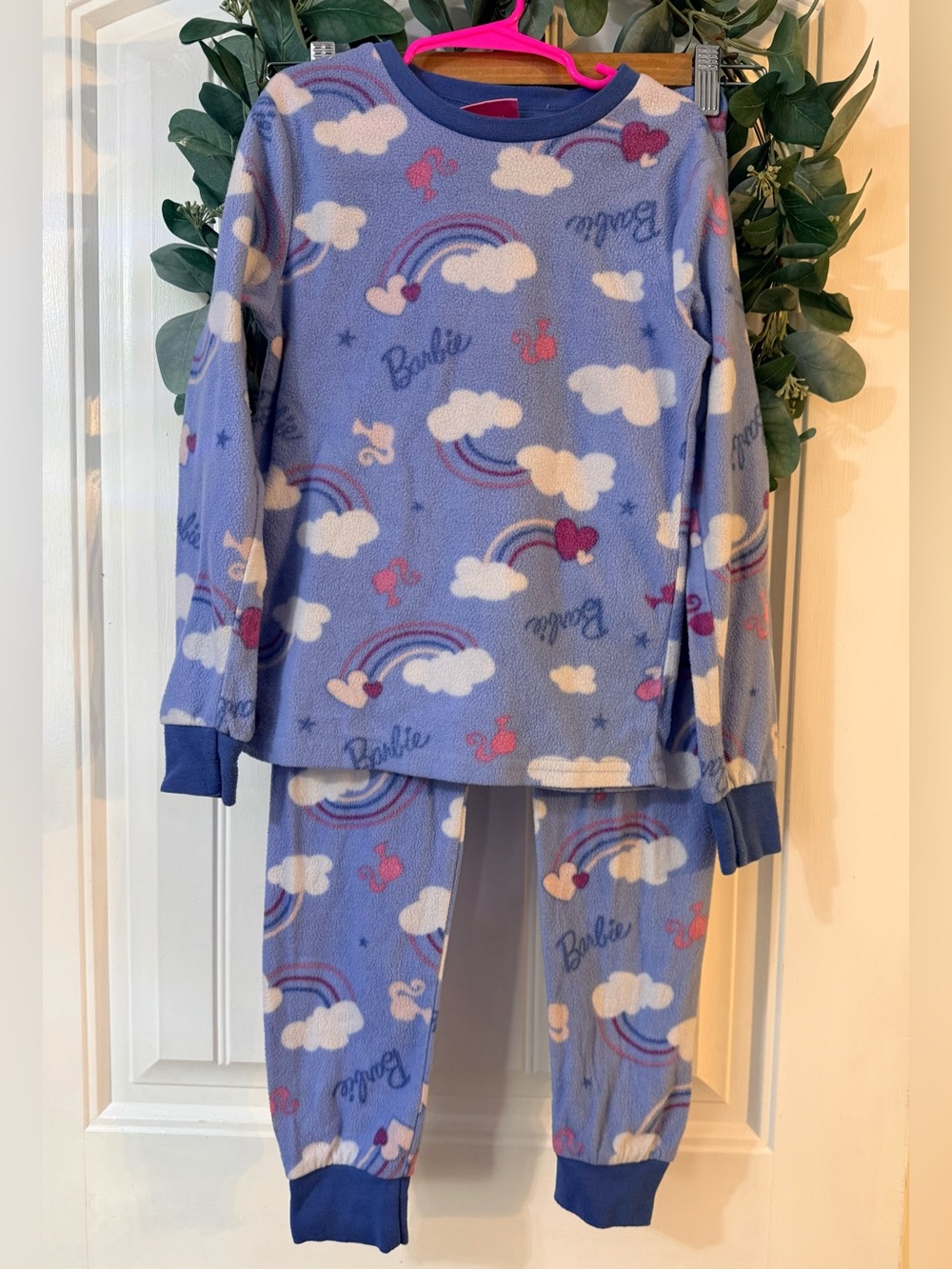 💫4/$25 • Barbie Rainbow Print Fleece 2 Piece PJ Set